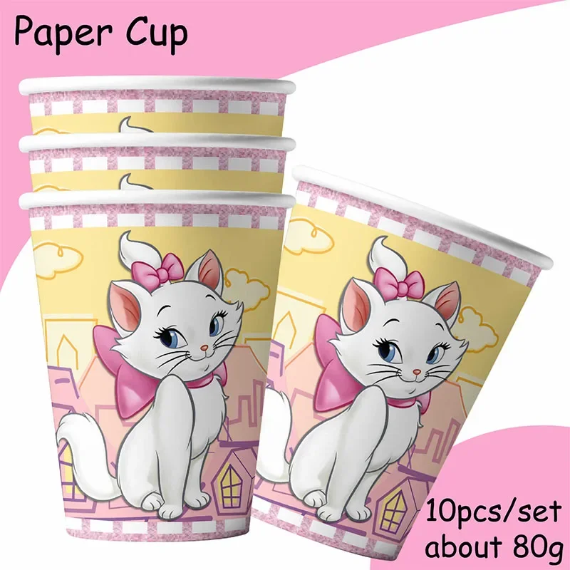 Disney The Aristocats  Party Supplies Tableware Cup Plate Honeycomb Topper Kid Baby Girls Birthday Party Decoration Baby Shower