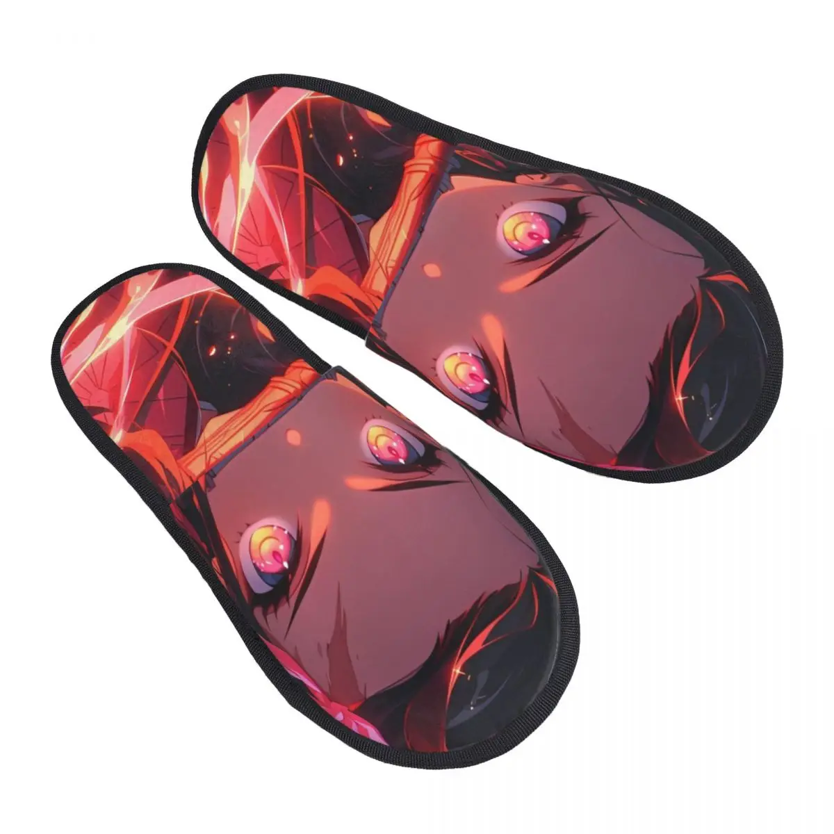 Anime Kawaii Nezuko House Slippers Bedroom Demon Slayer Soft Household Fur Slides Slippers Non-skid