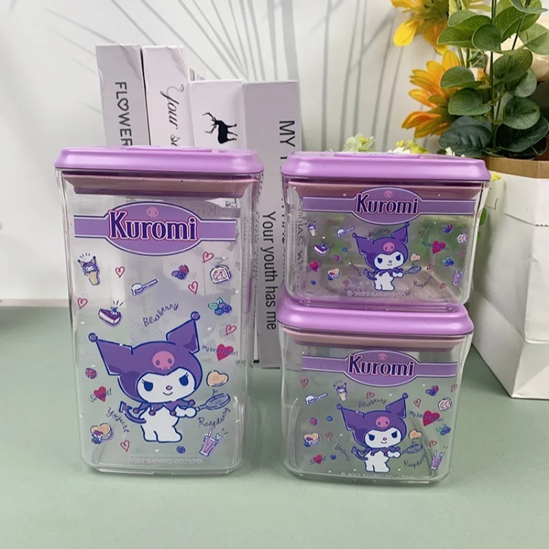 Sanrio Hello Kitty Sealed Jar Snap Button Sanrio Snack Storage Jar Anime Child Candy Box Gift Pack Dried Fruit Sealed Box