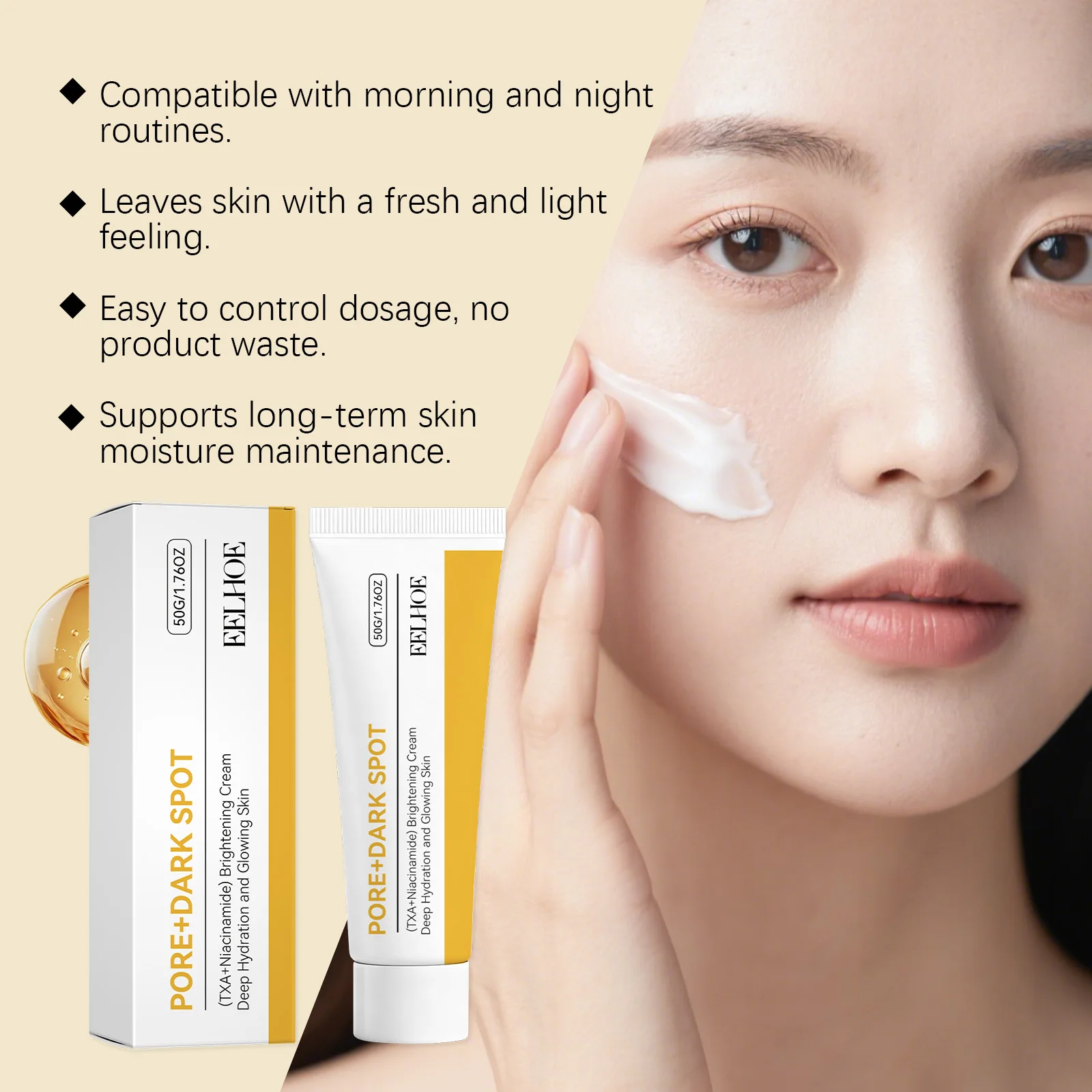 Tranexamic Acid Niacinamide Cream For Improve Enlarged Pores Fast Absorbed Nourishing Balm Repairs Pore Dark Spot Moisturizer