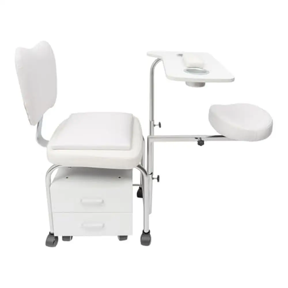 Sedia per manicure e pedicure Tavolo per unghie Carrello professionale Stazione regolabile Unità da scrivania Ruote rotanti Cassetti Massaggio spa di bellezza