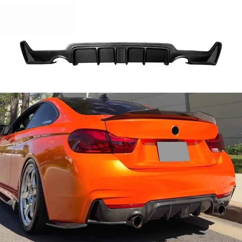 F32 4 Series MP Style High Quality Carbon Fiber 2-sided 1-out Rear Diffuser  Rear Bumper Lip for BMW 4 Series F32