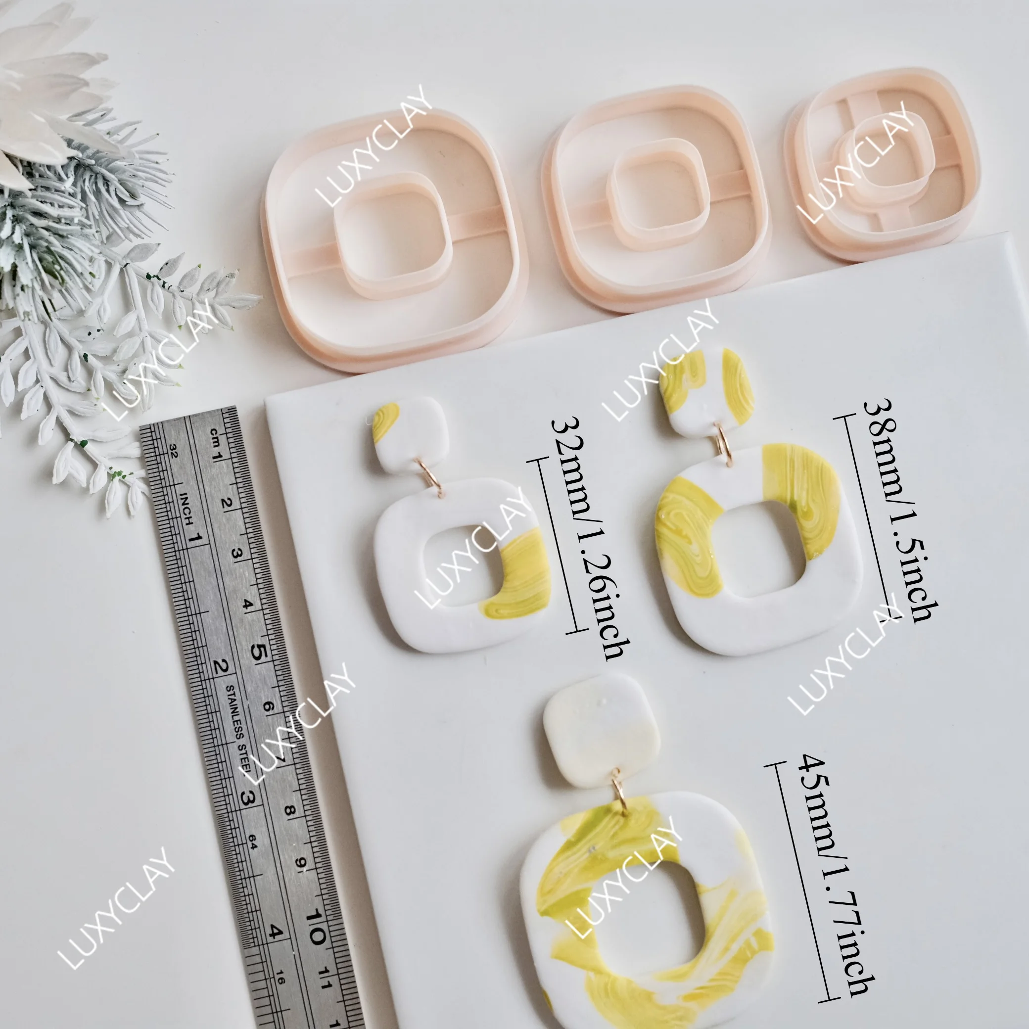 3pcs Hollow Circle Square Donu - Tassel Earrings Boho ulasan dan harga