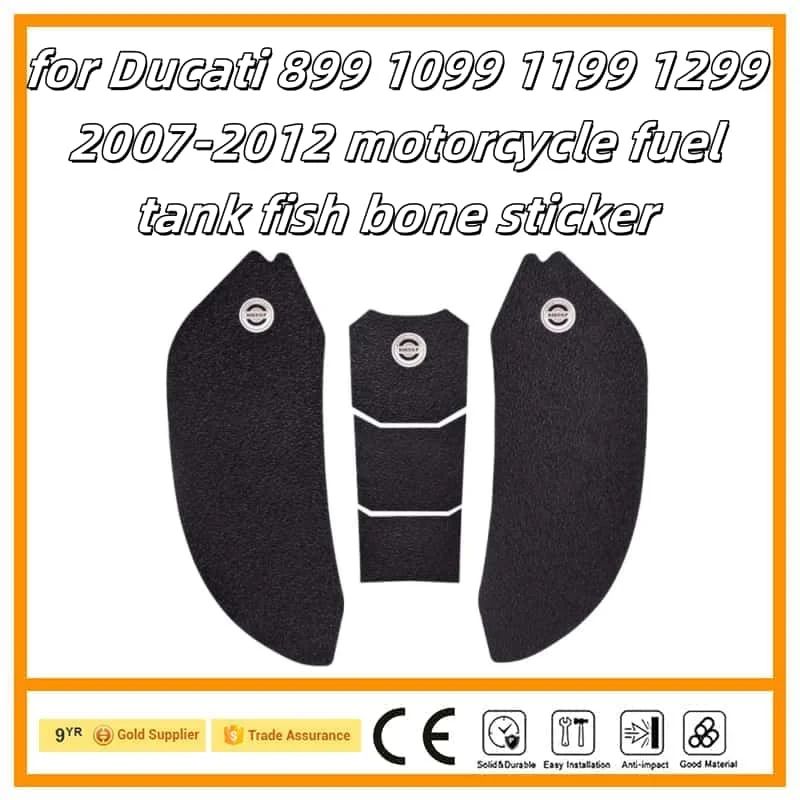 

Motorcycle Sticker Tank Non Slip Tank Traction Side Pad Protective Decal for Ducati 899 1099 1199 1299 2007-2012