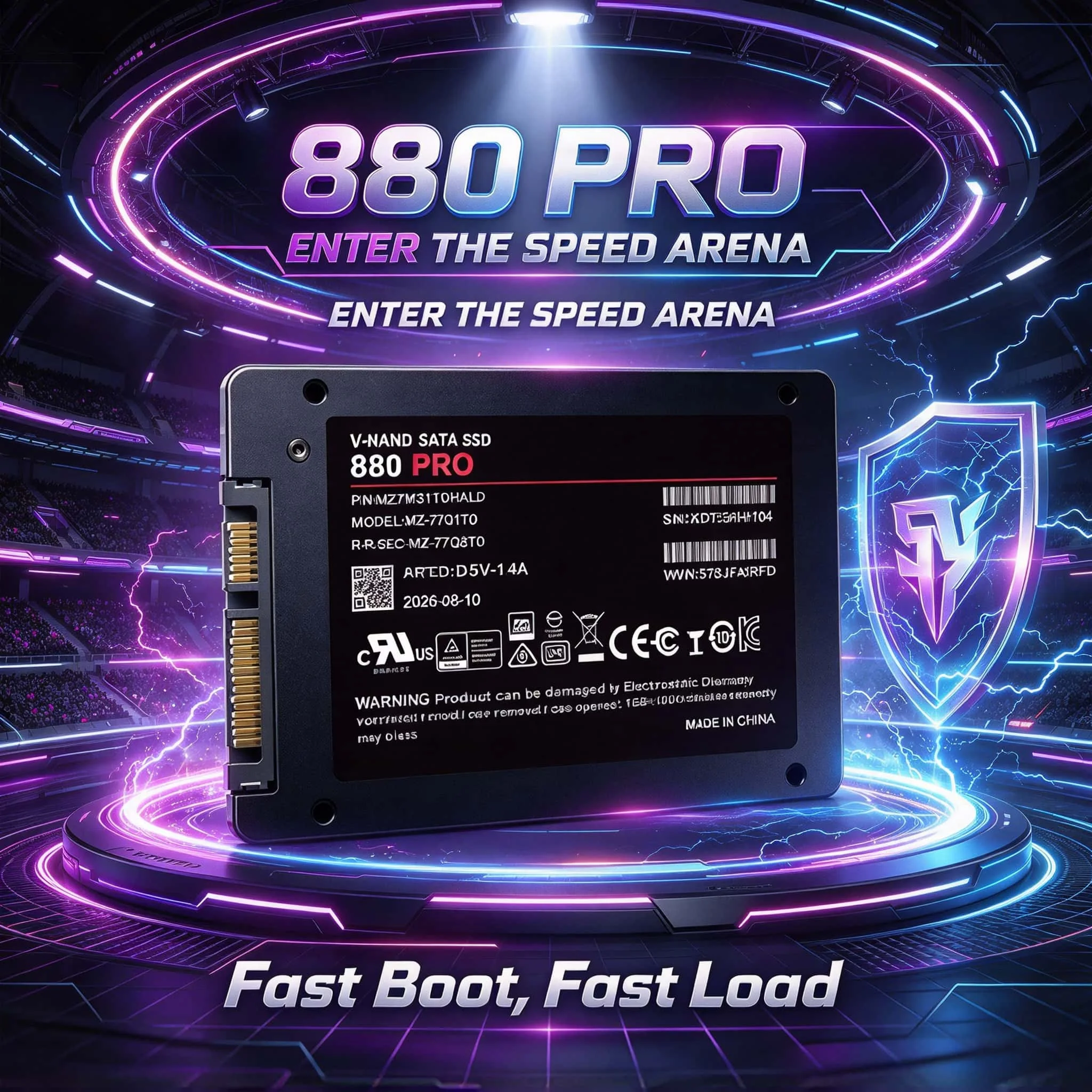 880 PRO Internal Hard Disk Drive, SSD Solid State Disk, 1TB/500GB/2TB/4TB, SATA3 2.5-Inch, Desktop, Laptop, Microcomputer. Nova