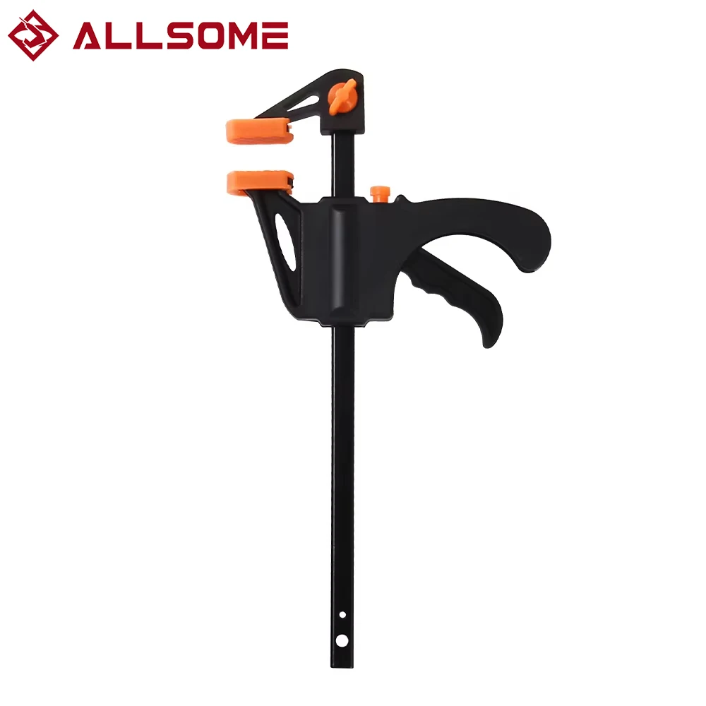 Allsome 4 Inch 2Pcs Woodworking Work Bar F Clamp Clip Set Hard Quick Ratchet Release DIY Carpentry Hand Tool Gadget