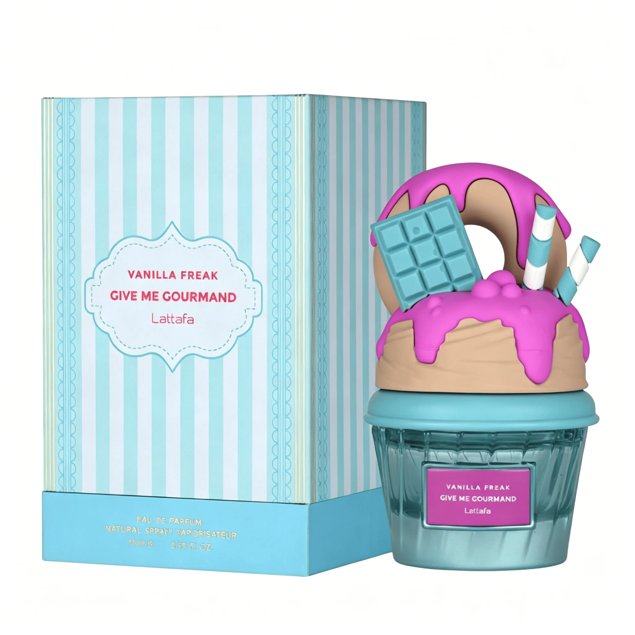 Lattafa Vanilla Freak Eau de Parfum, Give me Gourmand Collection, Unisex, Spray Form, 75ml, Vanilla Caramel Scent, Woody Notes, Long-lasting