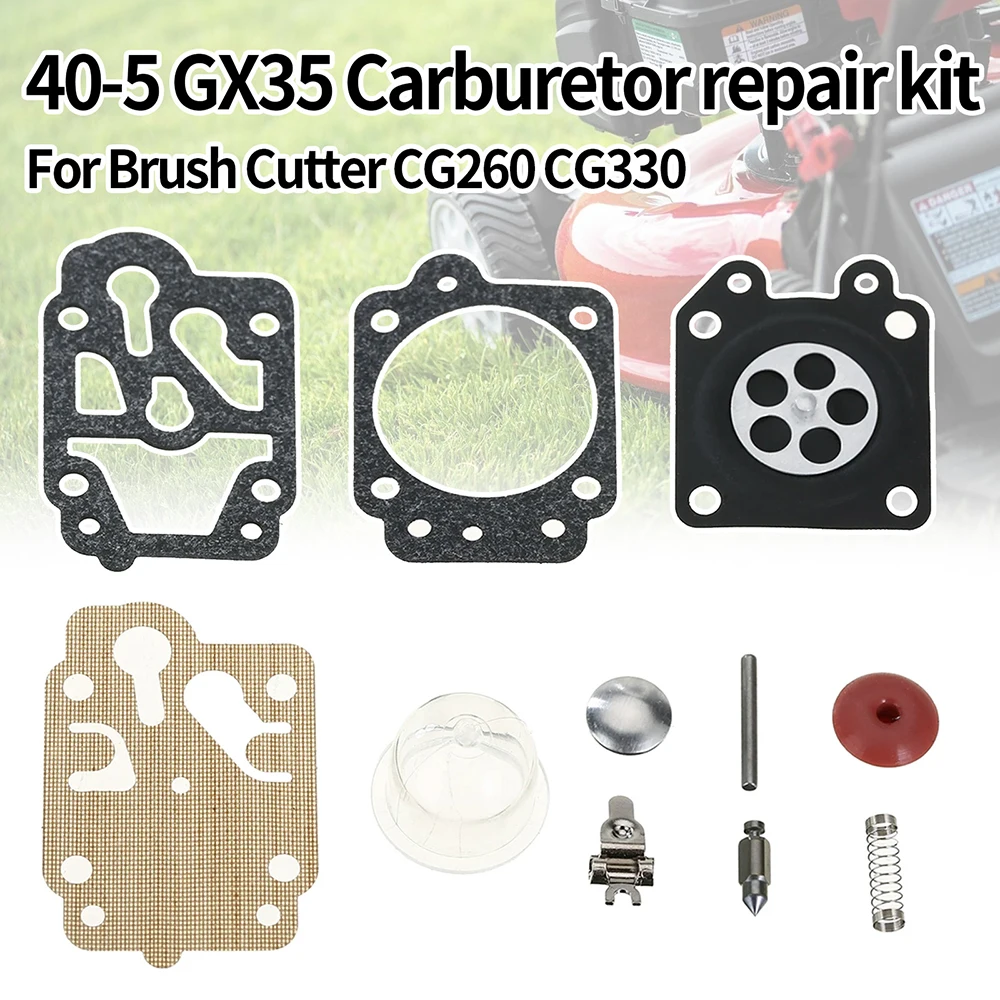 GX35 40-5 Carburetor Repair Kits With Primer Bulb For Brush Cutter CG260 CG330 CG430 CG520 43CC 52CC Trimmer Spare Parts