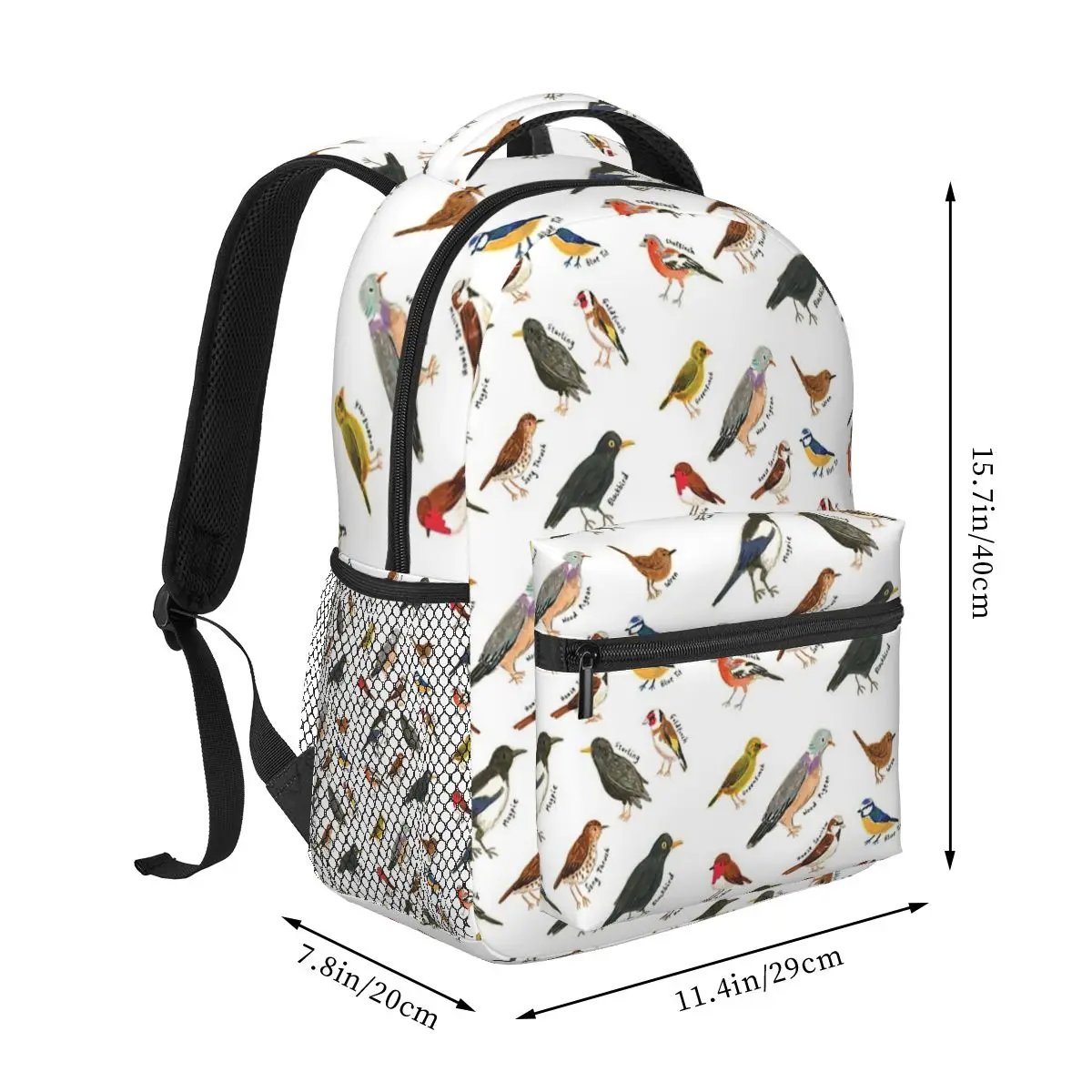 British Garden Birds Backpack Hot Sale Daypack Large Capacity Children BookBag School Bag Shoulder Bags for Men Women