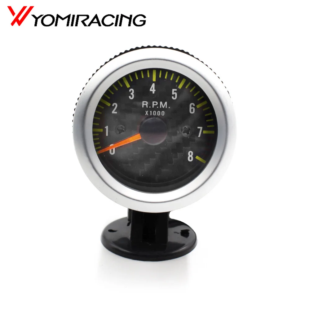 2'' 52mm Universal Auto Tachometer White LED 0-8000 RPM Gauge Car Meter