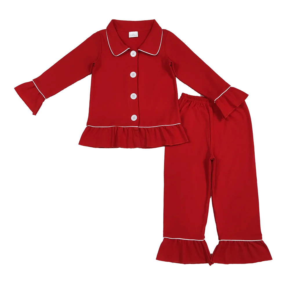 

9.23 Kids Winter Clothes For Girls Baby girls red color cotton Christmas pajamas pants clothes sets