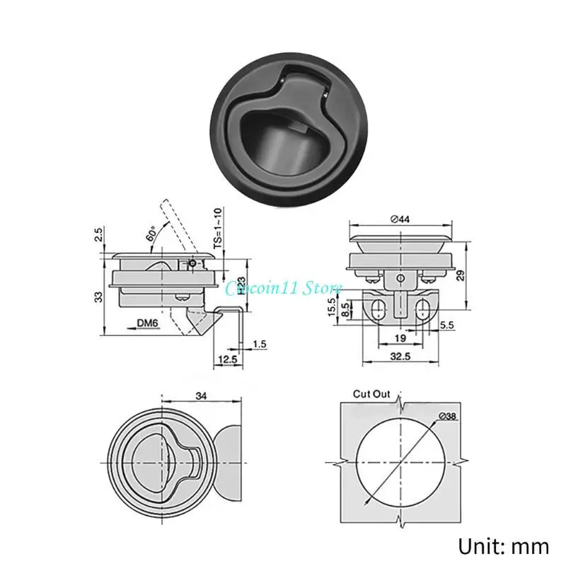 Y1UB Marine Locker Boat Flush Pull Slam Deck Accessories for Yacht