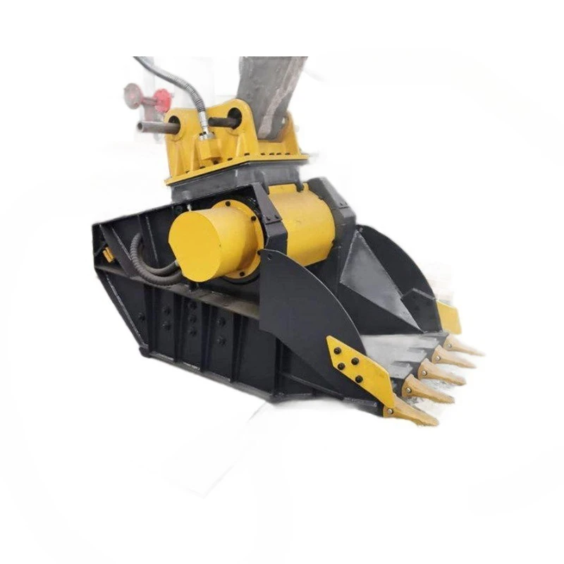 Excavator crushing bucket hydraulic extrusion crushing vibrating screen pebble excavator crushing bucket