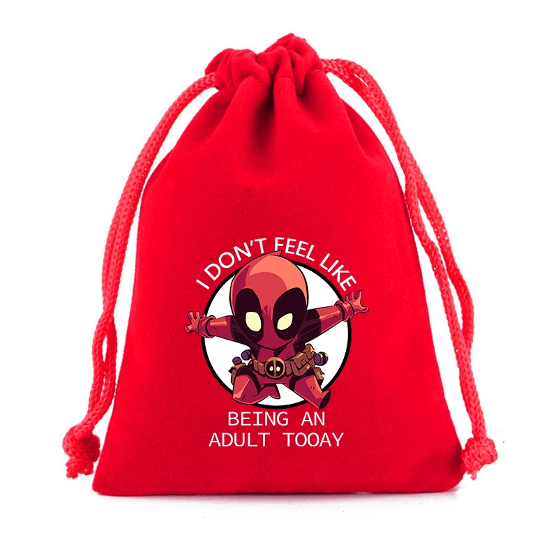 Disney Marvel Deadpool Drawstring Bag Shopping Kids Girl Childern Student Portable Anime Movie DIY Party Hand Pocket Gifts Pouch