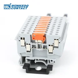 10Pcs UDK4-MTK Knife Disconnect Screw Connect Terminal Block 4mm² Cable Connector Electrical Din Rail Terminal Block UK UDK 4
