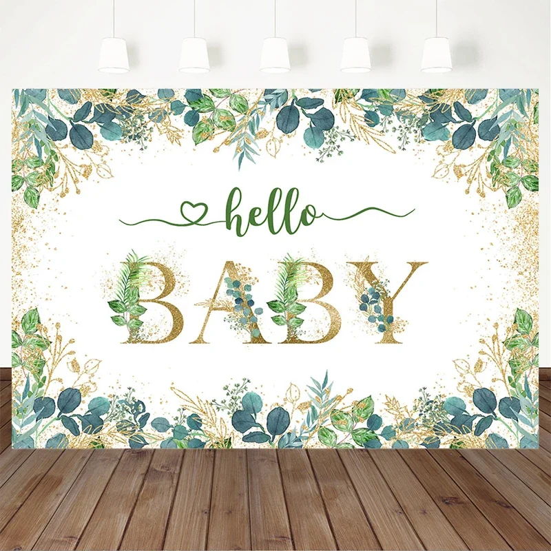 Mocsicka Hello Baby Shower украшение для дня рождения фон для фотосъемки зеленый лист динозавр реквизит фон студийная фотобудка