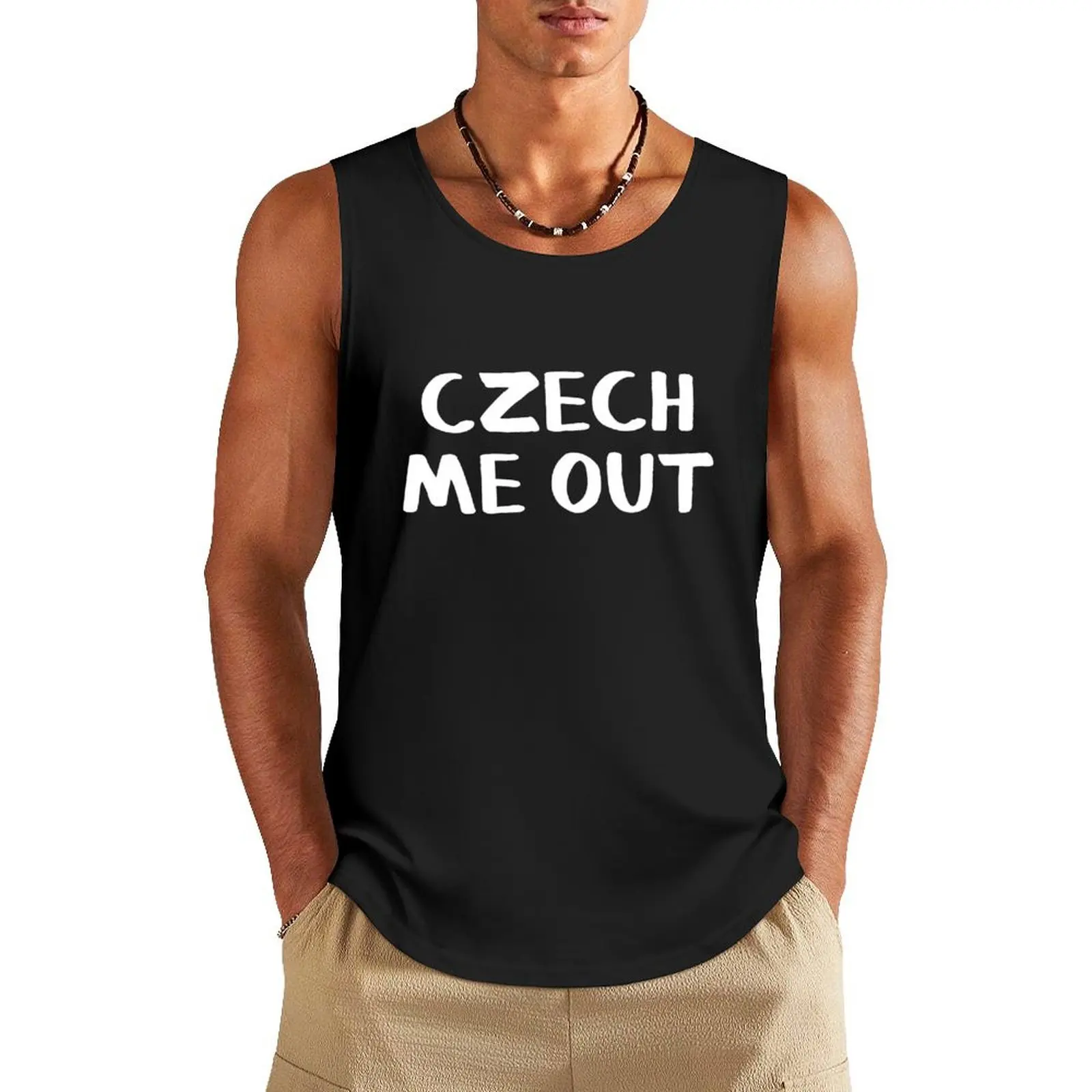 

Czech me out Tank Top gym clothes men T-shirt sports Men's gym articles Muscle fit