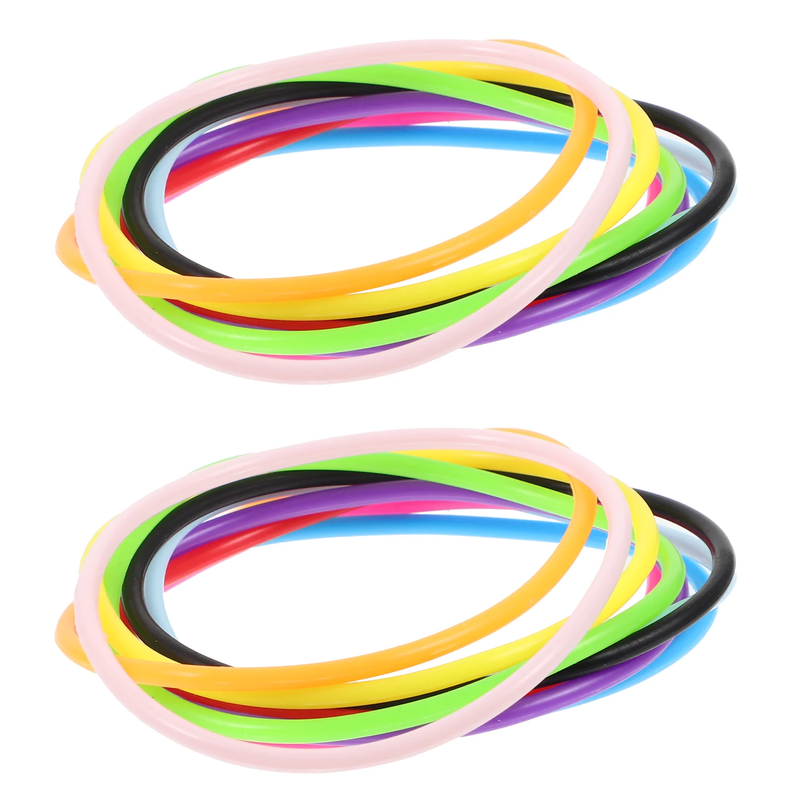 100 Pcs Colorful Rubber Bracelet Women Hair Ties Rave Bracelets Silicone Wristbands 80s Party Favors for