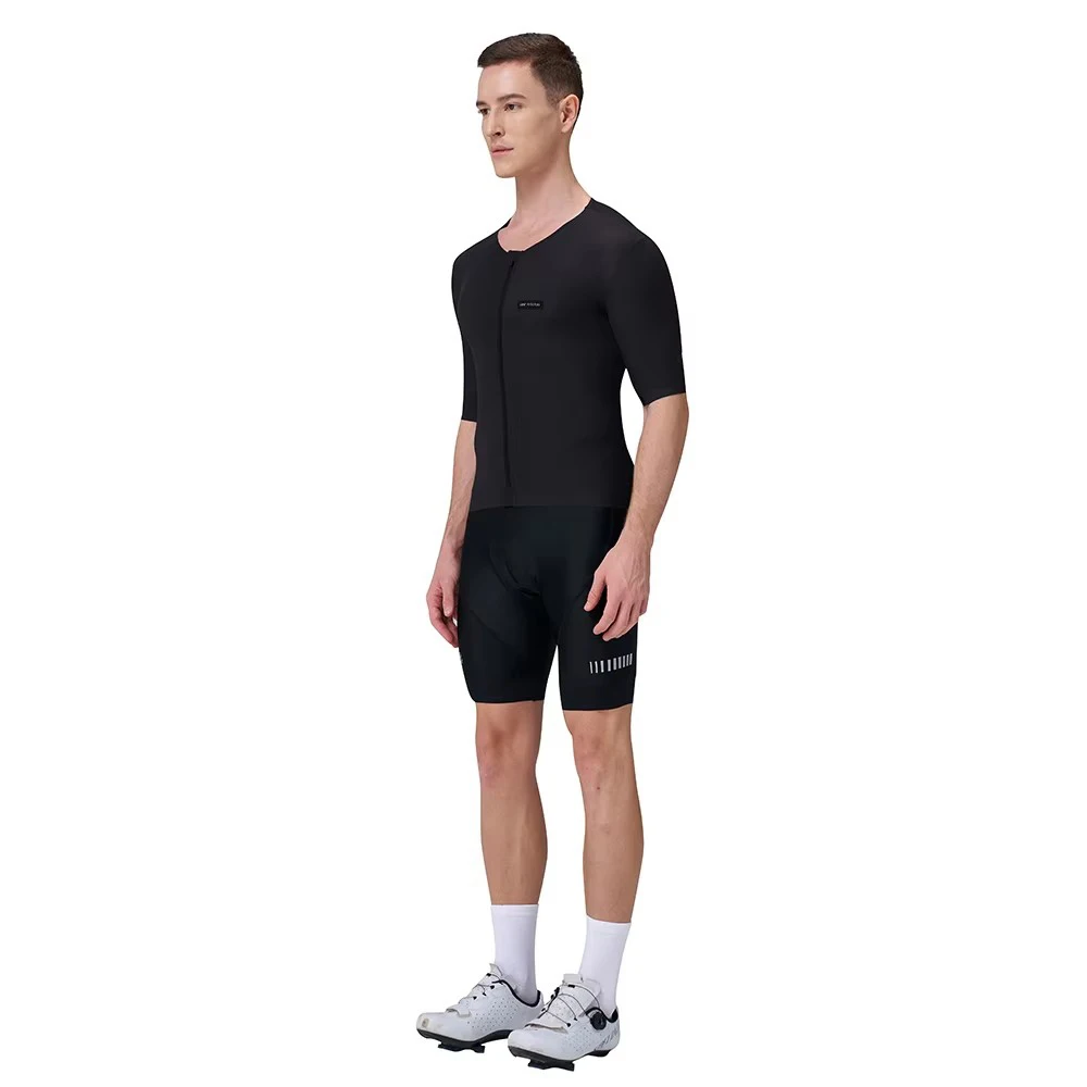 HISERWA Men Cycling Jersey Pro Aero Short Sleeve Cycling Jerseys Seamless No Collar Design Bicycle Jersey Breathable Bike Shirts