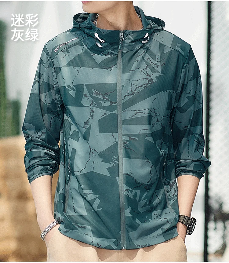 

Summer Fashion Jacket Coats Men Hooded Outdoor Outwears Sunscreen Jackets Coats Male Windbreaker Print Cargo Jackets Coats Women