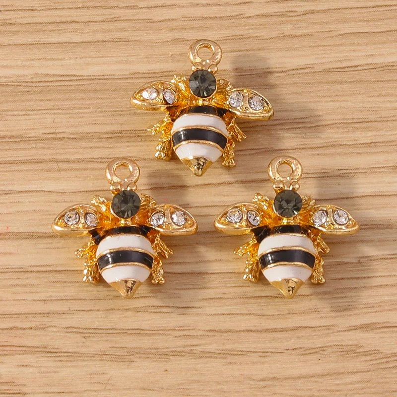 10 stücke Cartoon Tier Charms Emaille Honigbiene Charms Anhänger für Schmuck Herstellung Ohrringe Halskette Armbänder DIY Handwerk liefert – Detail 23