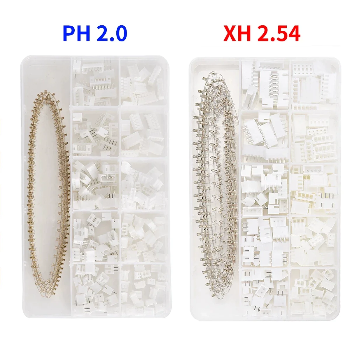 

460PCS JST PH2.0mm XH2.54MM Connector Set 2/3/4P Rubber Shell Base Terminal Spacing for Electronics DIY Projects