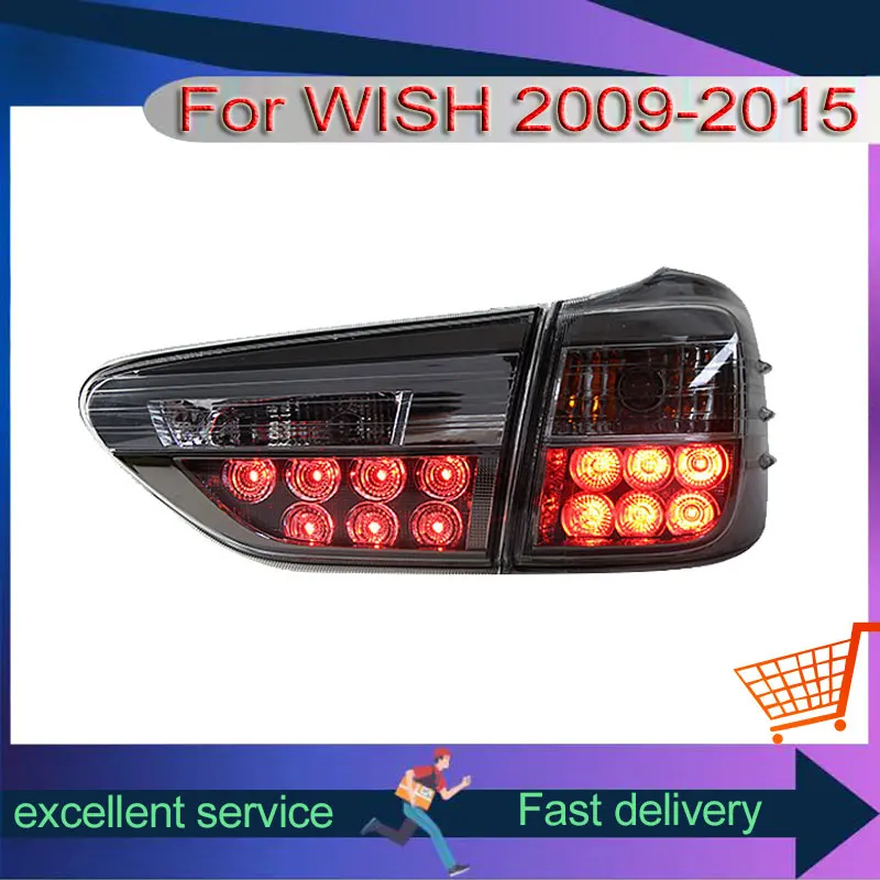 Car Rear Lamps For 2009-2015 Toyota WISH Modificiation Taillight With Halogen Reversing Turn Signal Lights Automobile Assembly