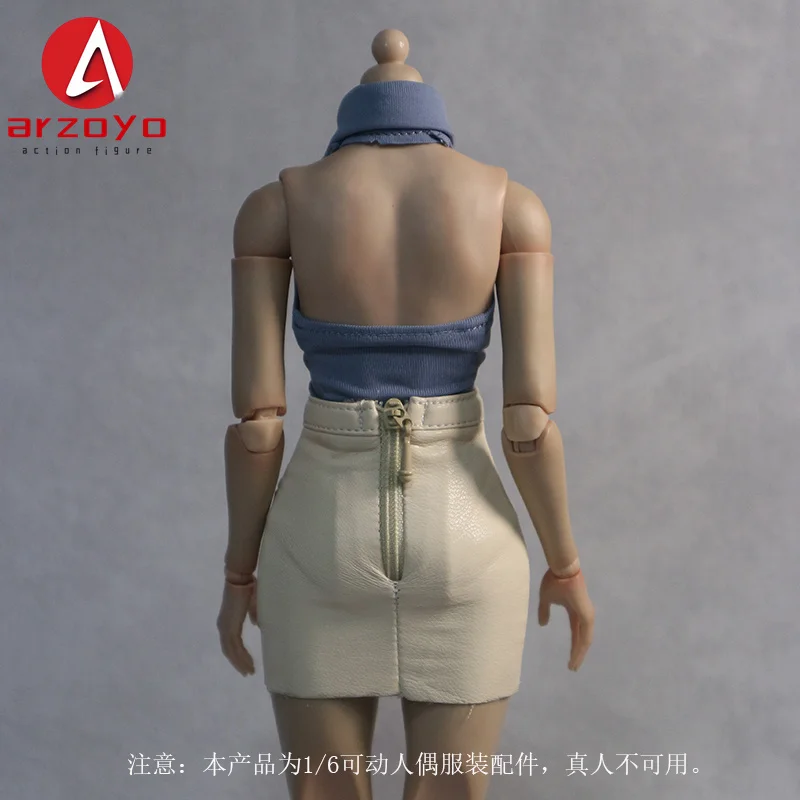 1/6 スケール女性のセクシーなオフィスレディポロ襟背中の開いたベストレザーヒップミニスカート服セット 12 "アクションフィギュアボディモデル