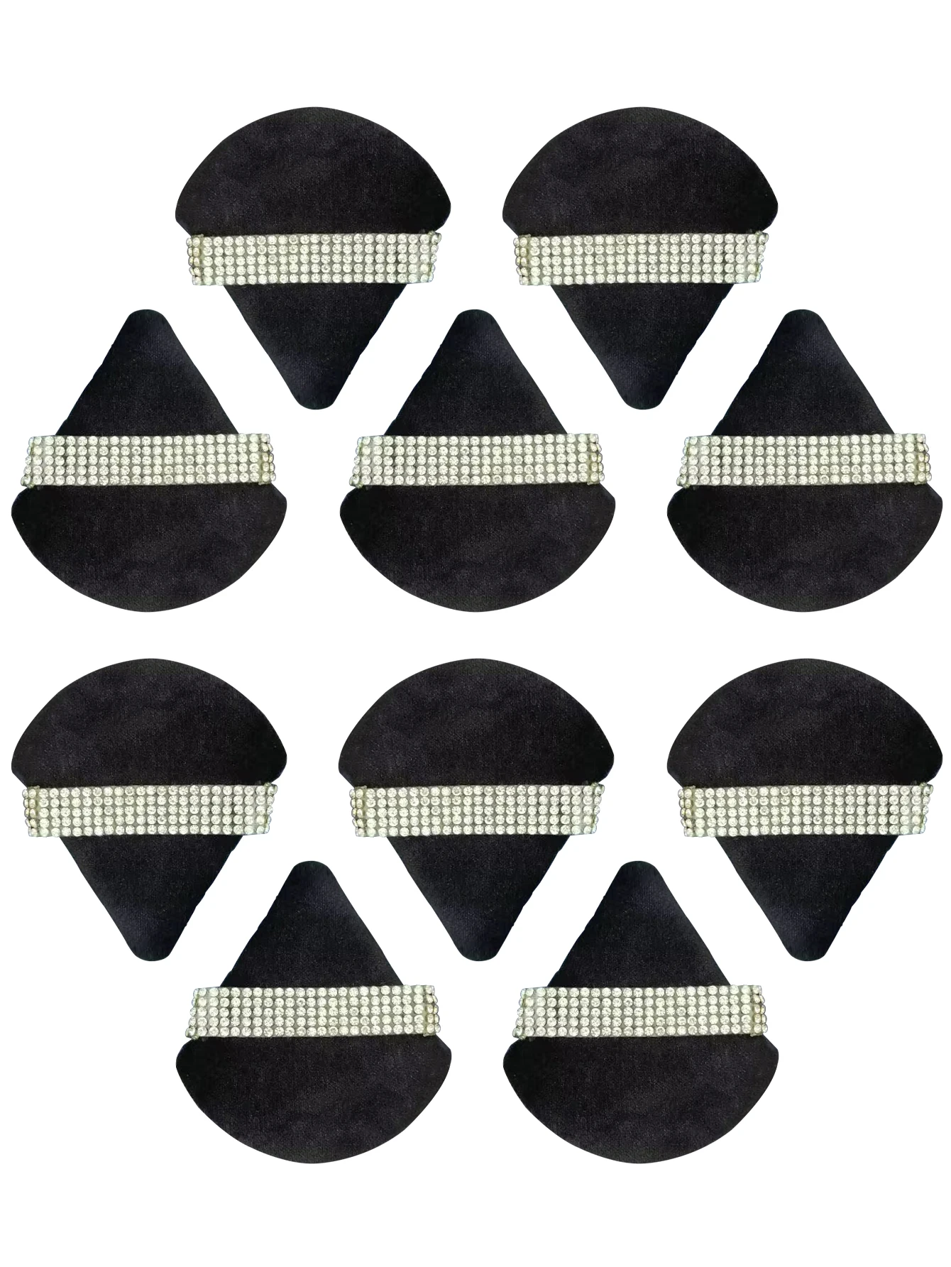 Éponges de maquillage triangulaires en velours, 10 pièces, pour le visage et les yeux, joint d'ombre, fond de teint cosmétique, outil de maquillage