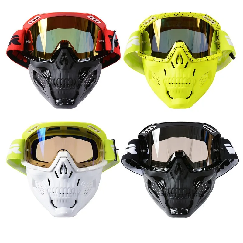 Detachable Motorcycle Helmet Goggles Cycling Glasses Man Windproof Dustproof Motocross Face Mask Sand Resistant Goggles