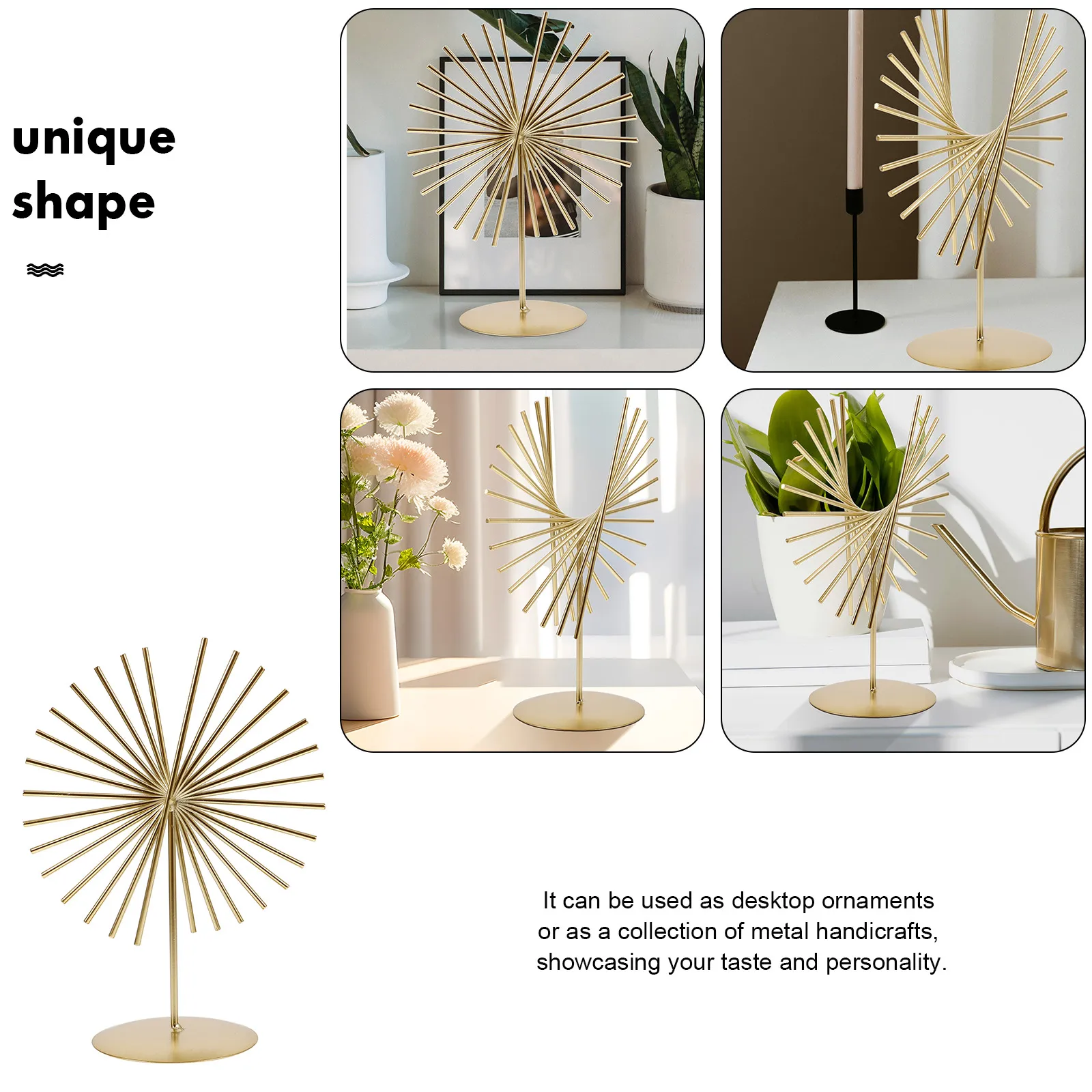 

Crafts Metal Ornaments Home Decor Abstract Tabletop Sculpture Iron Modern Desk Decoration Sign