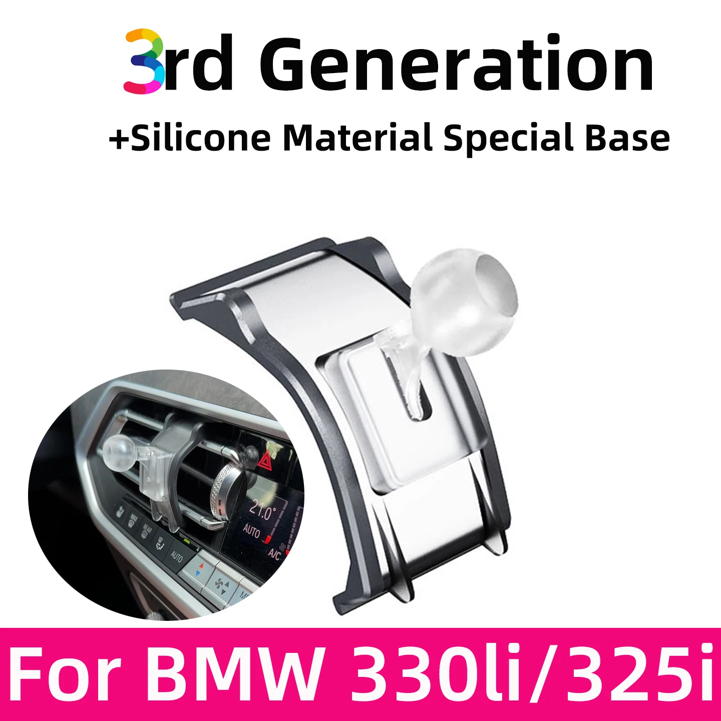 

For BMW 3 Series 2019-2025 Car Phone Holder Magnetic Wireless Charger 360° Rotation GPS Stand Interior Accessories