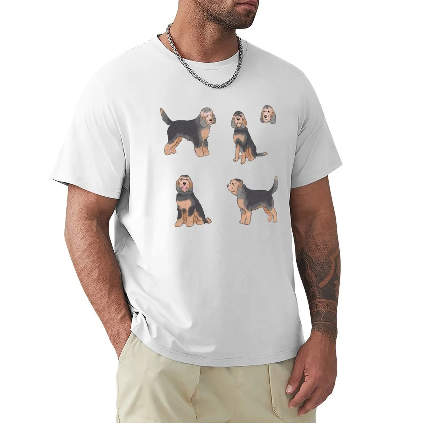 Cute otterhound dog pack T-shirt Aesthetic clothing heavyweights mens graphic t-shirts big and tall