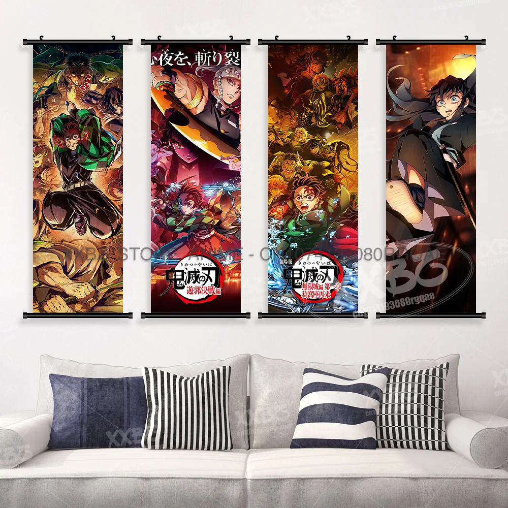 Scrolls Picture Posters Agatsuma Zenitsu Hanging Painting Wall Art HD Home Decor For Anime Role Demon Slayer:Kimetsu no Yaiba