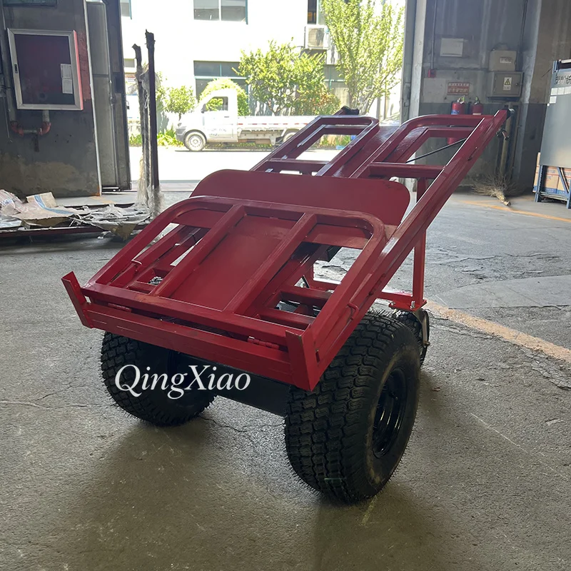 1000KG Large Load Hand Trolley Heavy Duty Solid Bearing Frame Wear Resistant Rolling Wheels Push Pull Design Raw Goods Hauling
