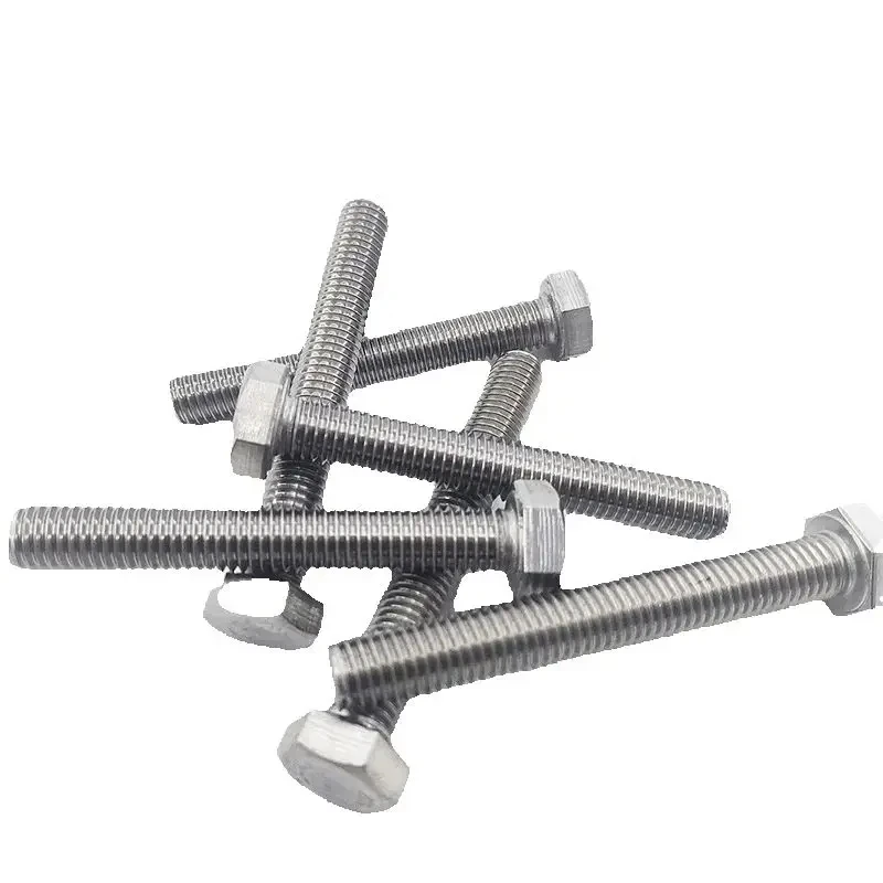 1/20Pcs M3 M4 M5 M6 M8 M10 M12 DIN933 GB5783 304 Stainless External Hex Full Thread External Outside Hexagon Head Cap Screw Bolt