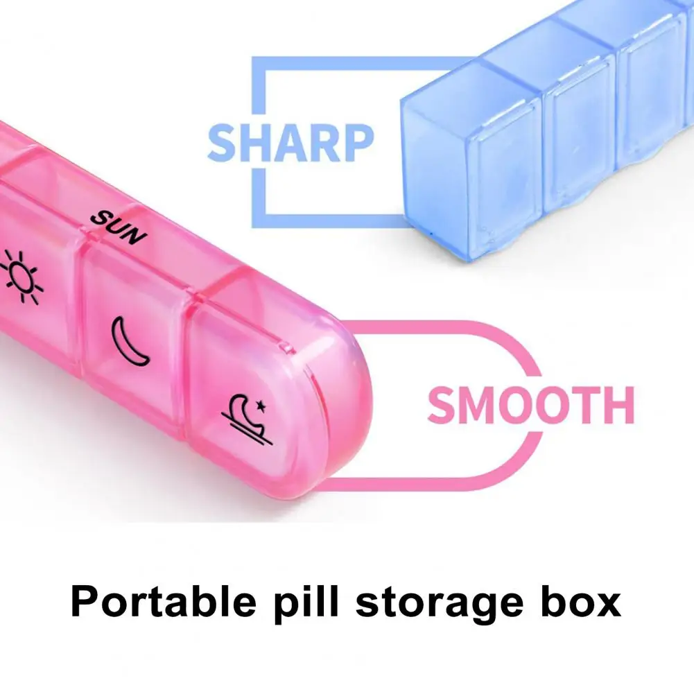 28 Compartment Pill Box Pill Organizer for Travel Weekly Pill Organizer with 28 Compartments 4 Times A Day Medicine Storage Box