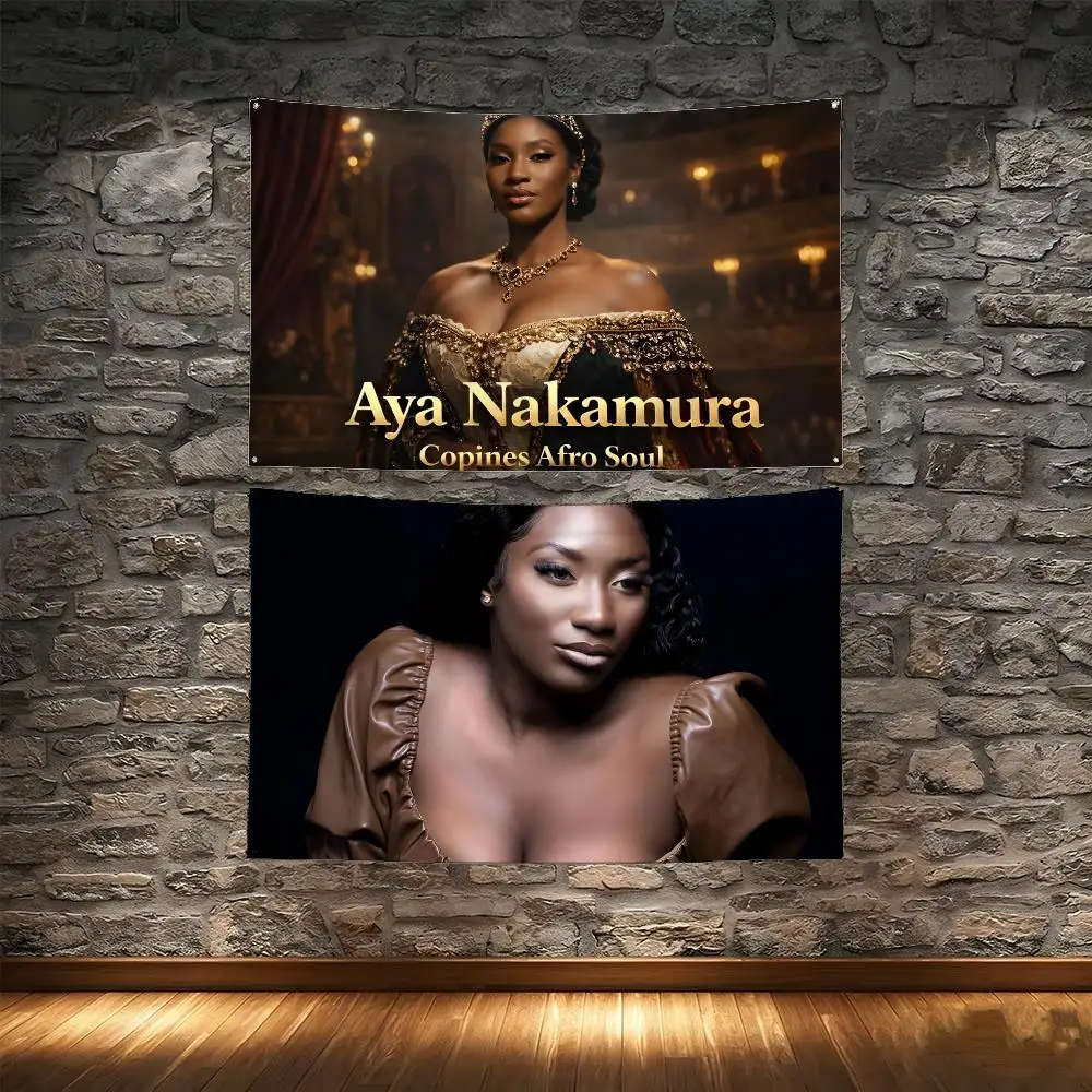 Pop R&B Singer A-Aya Nakamura Flags Tapestry Creative Pattern Photo Living Room Wall Art Party Outdoor Decor
