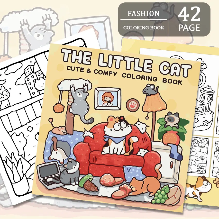Cuddle Cuties Coloring Books, Lively Scenes, Easy Coloring, For Home Parent - Child DIY, Relax, Unwind, Boost Creativity