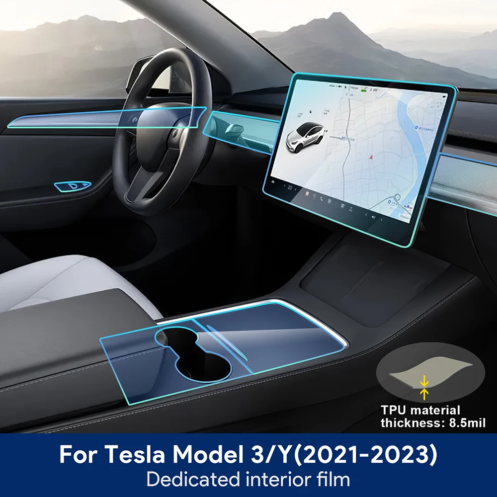 

Для Tesla Model 3/Y 2021-2023 Автомобильная интерьерная центральная консоль прозрачная фотопленка с защитой от царапин аксессуары для ремонта