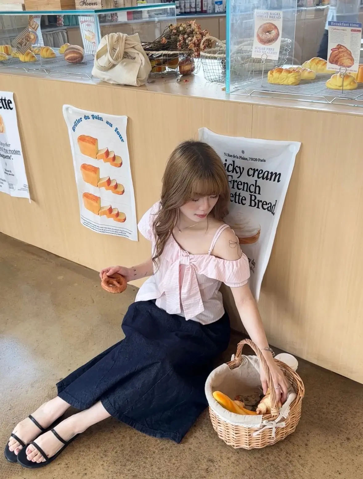 Coreano Sle ort Sve irt Mujer Verano Nudo Diseño Sense Top pequeño hombro Barrado Botón lateral Longitud media