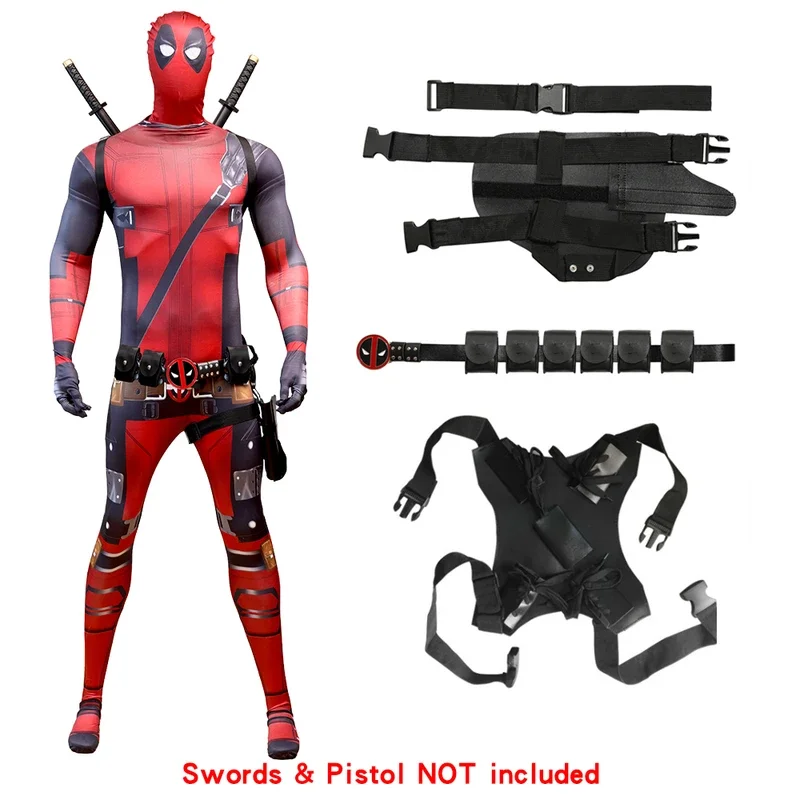 MARVEL Anti-hero Deadpool Costumes New Style Boys Adults Cosplay Bodysuits with Armed Accessories Wade Wilson Ryan Reynolds