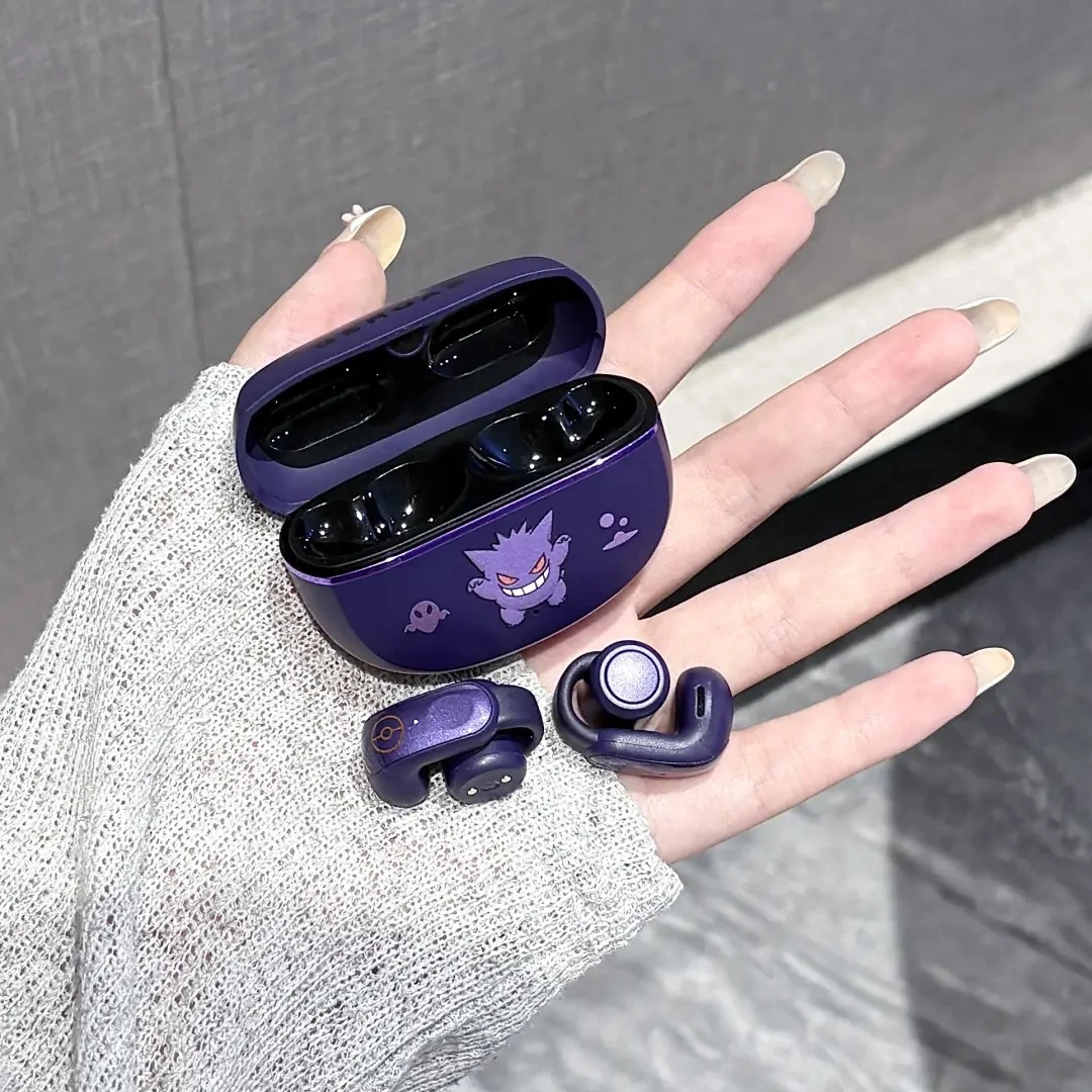 pokemon-gengar-bluetooth-headset-ear-clip-style-hifi-bone-conduction-wireless-sport-earphone-high-endurance-birthday-toy-gift