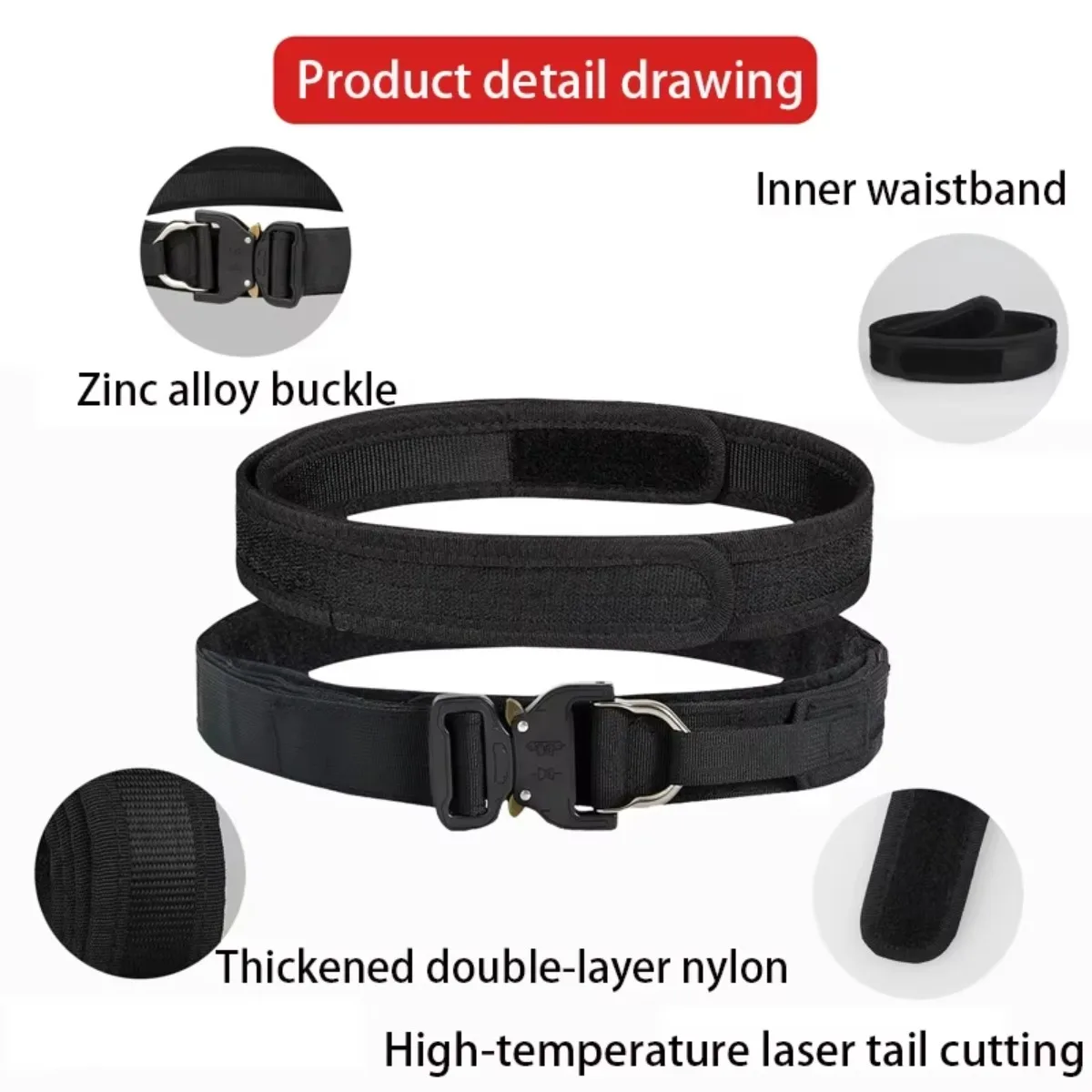 1Pc Tactical Waist Belt Magic Training Belt Thickened and Hardened Outer Waistband Belt For Men and Women Outdoor Sports