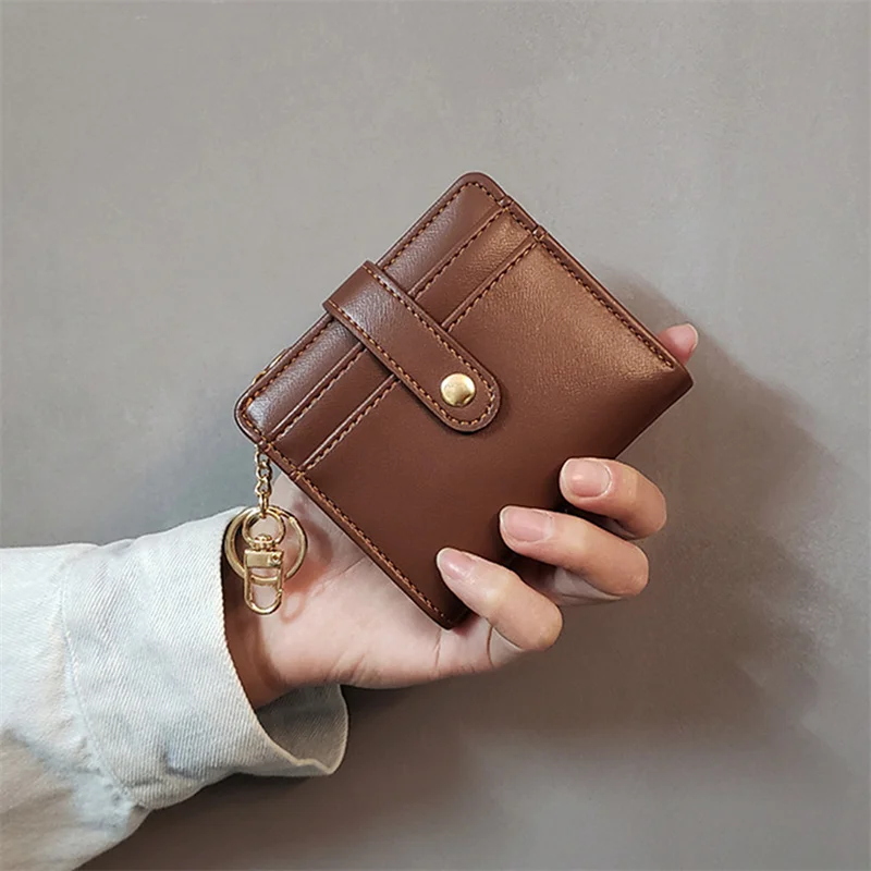 Woman Wallet New Europe And The United States Female Short Three Fold Small Wallet Female Key Coin Purse Card Bag Leather Wallet