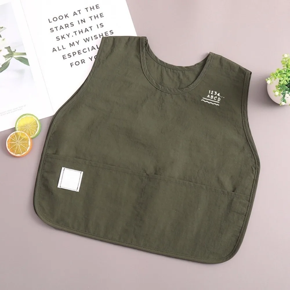 

New Taslon Baby Eating Bibs Solid Color Sleeveless Infant Apron Waterproof Multi-functional Toddlers Aprons Infant Care