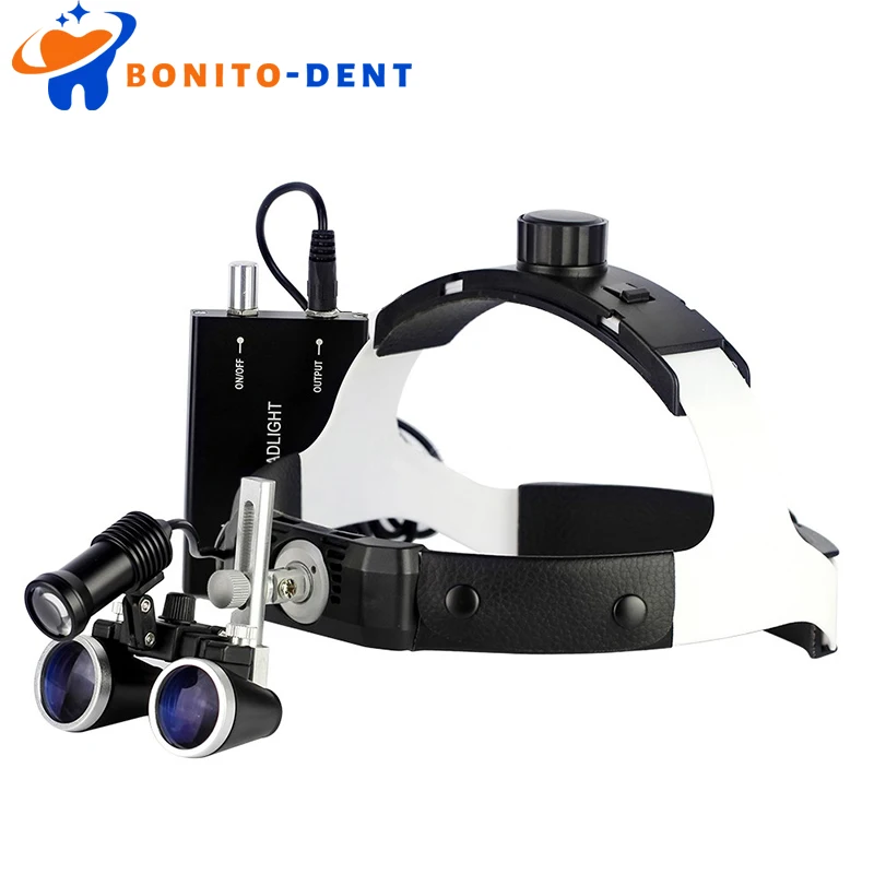 Dentistry Binocular Magnifier 2.5X 3.5X Loupes Dental Magnifying Glass Head Light