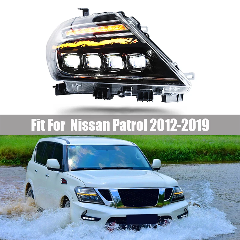 

Headlamp Assembly Suitable for Nissan Patrol 2012 2013 2014 2015 2016 2017 2018 2019 Matrix LED Headlamp Streamer Running Lamp