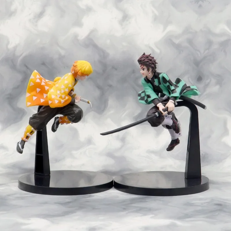 Cartoon Demon Slayer Action Figures Model Tanjirou Zenitsu Tengen Decor Toys Car Interior Desktop Miniature Ornament Accessories