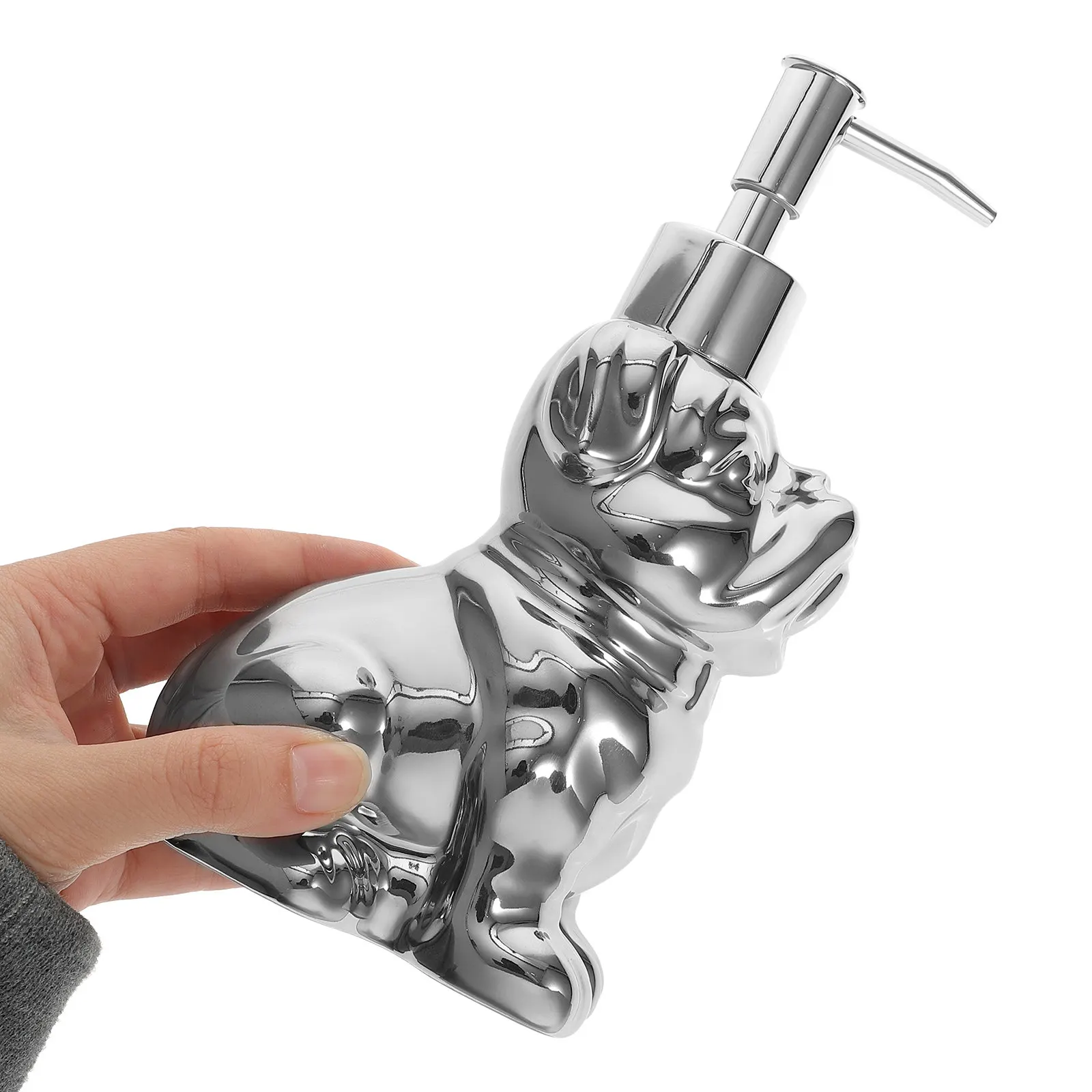 

Керамический дозатор для мыла в форме собаки с эргономичной помпой, большой емкости, герметичный, для дома, отеля, ванной комнаты, декоративный флакон для лосьона